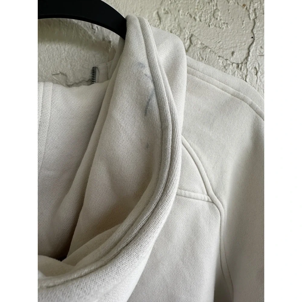 Lululemon Scuba Oversized Half-Zip Hoodie Cream Cropped Sweatshirt Women XS/S
